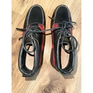 Polo Ralph Lauren Boots Mens 13 Black/Red Ridgemoor Leather Moc Toe Ankle Shoes Polo Ralph Lauren Ridgemoor Boots Mens 13 D Black/Red  main image 2